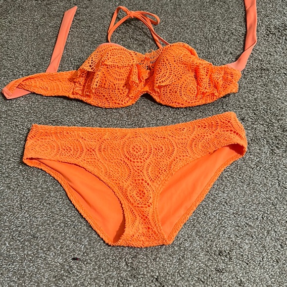 aerie Swim Neon Orange Bikini Aerie Poshmark